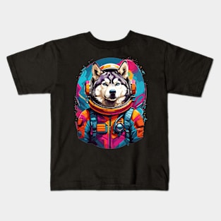 Space Husky Astronaut Kids T-Shirt